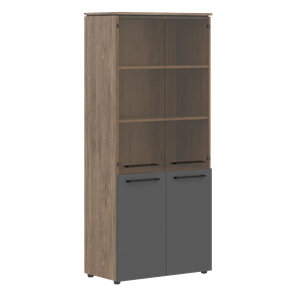 Шкаф высокий комбинированные двери MORRIS TREND Антрацит/Кария Пальмира MHC 85.2 (854х423х1956) в Пскове