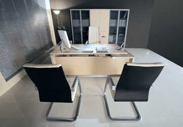 Офисный стол руководителя Reventon, зебрано песочный, правый (180х90х76) МЕ 130 в Пскове - предосмотр 5