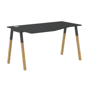 Письменный стол левый FORTA Черный Графит-Черный Графит-Бук  FCT 1367 (L) (1380х900(670)х733) в Пскове