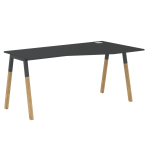 Письменный стол правый FORTA Черный Графит-Черный Графит-Бук FCT 1567  (R) (1580х900(670)х733) в Пскове