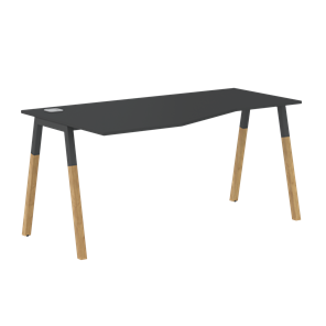 Письменный стол левый FORTA Черный Графит-Черный Графит-Бук FCT 1567  (L) (1580х900(670)х733) в Пскове