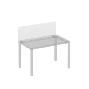 Экран для стола 120 на белом металлокаркасе фронтальный Комфорт КФ, белый премиум (120x45x1.8) К.Б 841 в Пскове