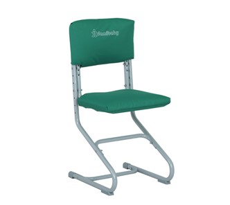 Комплект чехлов на спинку и сиденье стула СУТ.01.040-01 Зеленый, Замша в Пскове