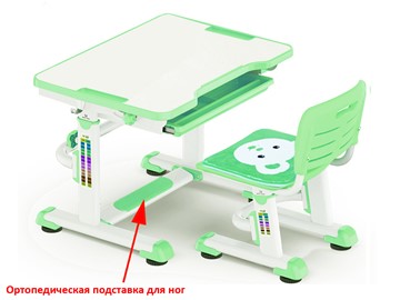 Растущий стол и стул Mealux BD-08 Teddy, green, зеленая в Пскове