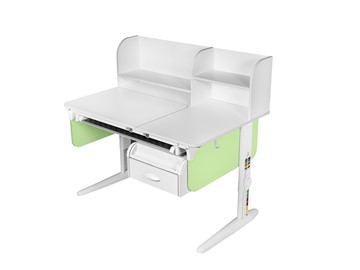 Детский стол-трансформер Lp/70-45 (СУТ.62 PRO) + Tumba 8 с лотком белый/белый/фисташковый в Пскове