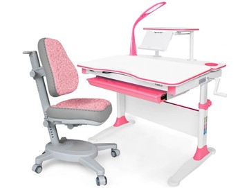 Растущая парта + стул Комплект Mealux EVO Evo-30 BL (арт. Evo-30 BL + Y-115 KBL), серый, розовый в Пскове