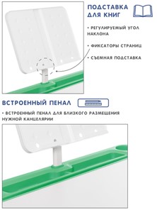 Растущий стул и растущая парта SET HOLTO-17А, зеленый в Пскове - предосмотр 6