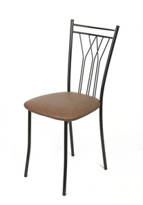 Кухонный стул Премьер СРП-097 Эмаль черная, экотекс коричневый в Пскове